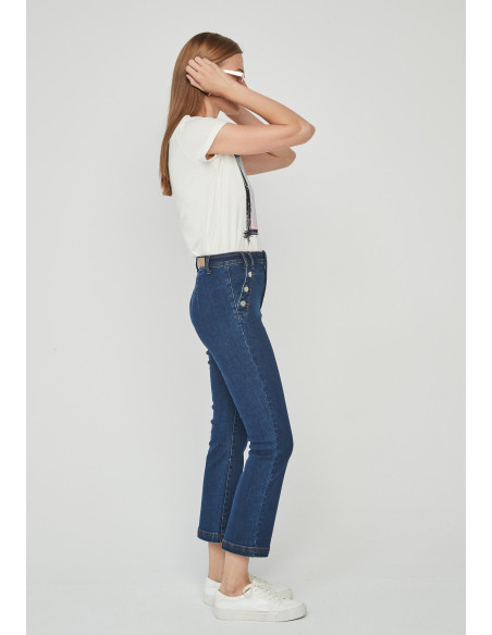 Jeans crop botones