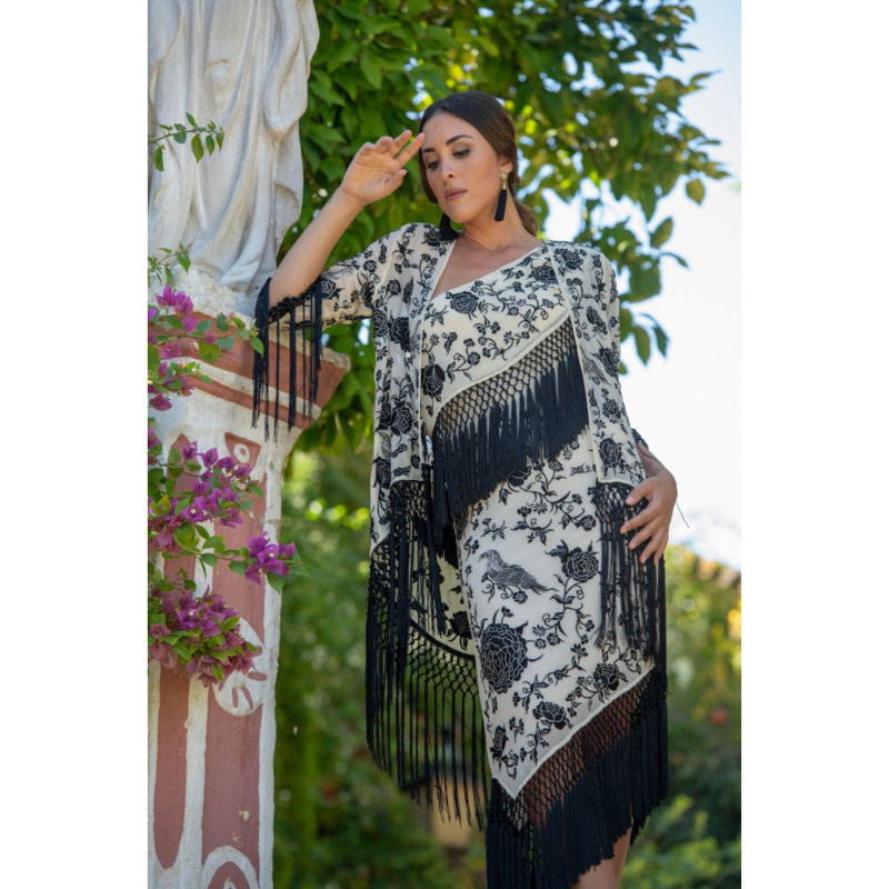 Chaqueta bulería mantón beige