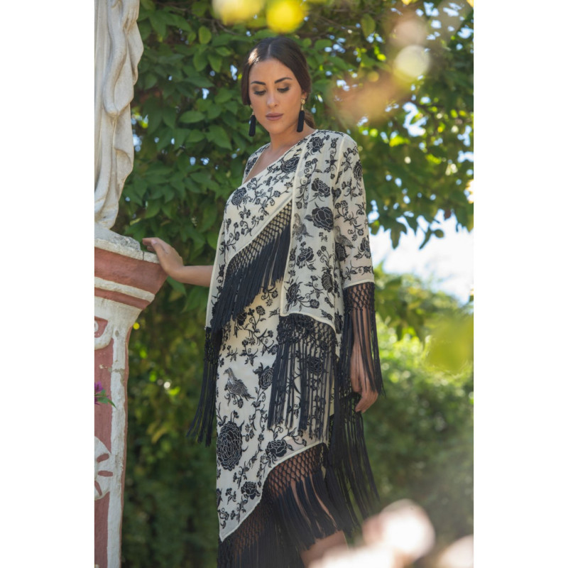 Chaqueta bulería mantón beige