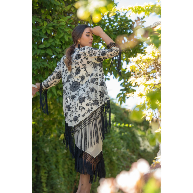 Chaqueta bulería mantón beige