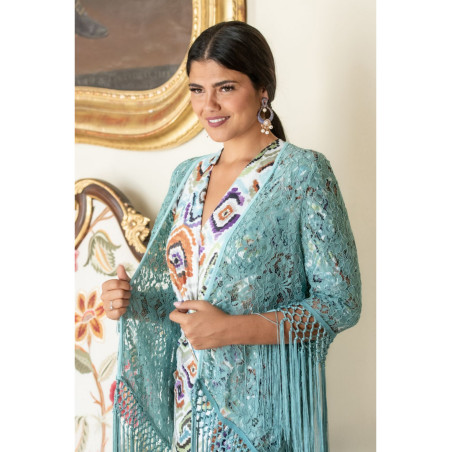 Chaqueta encaje verde agua