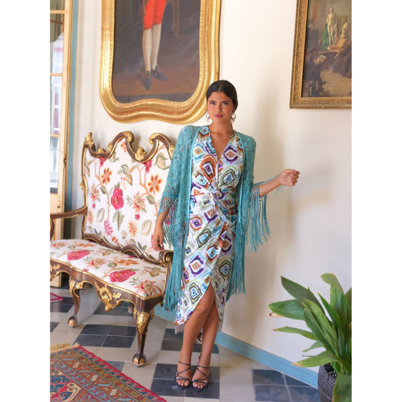 Chaqueta encaje verde agua