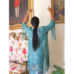 Chaqueta encaje verde agua