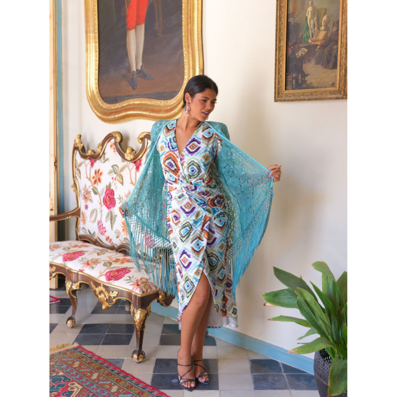 Chaqueta encaje verde agua