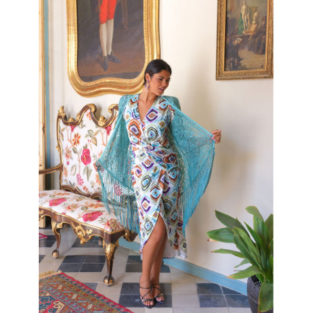 Chaqueta encaje verde agua