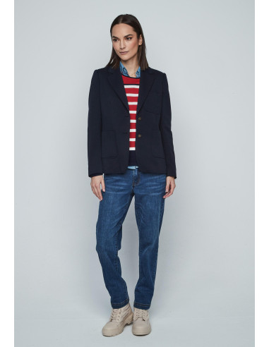 Blazer básica azul marino