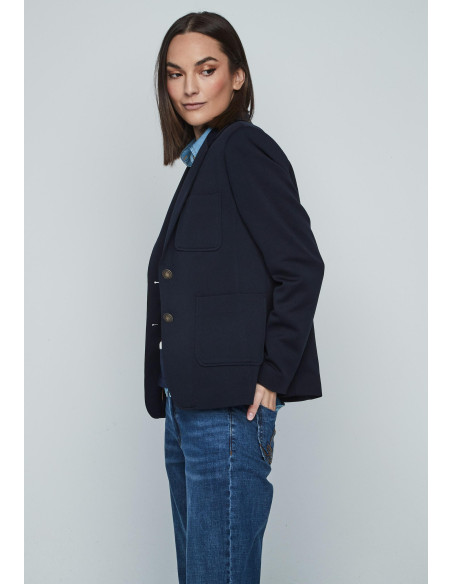 Blazer básica azul marino