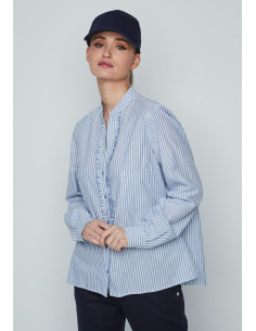 Blusa volante rayas azul