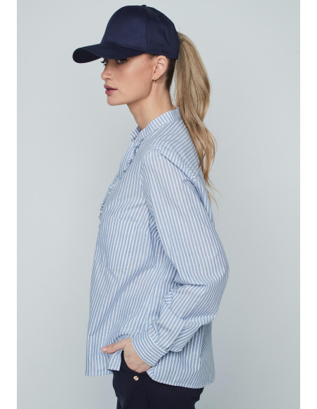 Blusa volante rayas azul