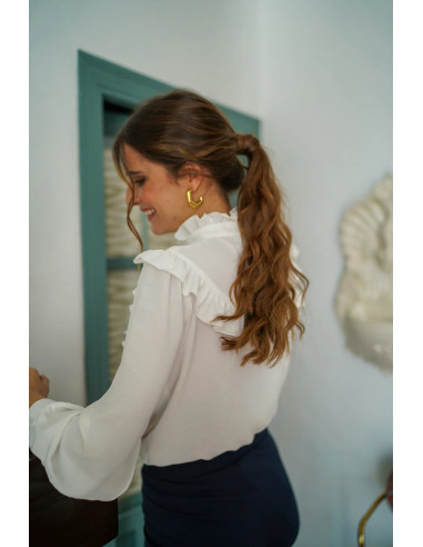 Blusa volante de pico