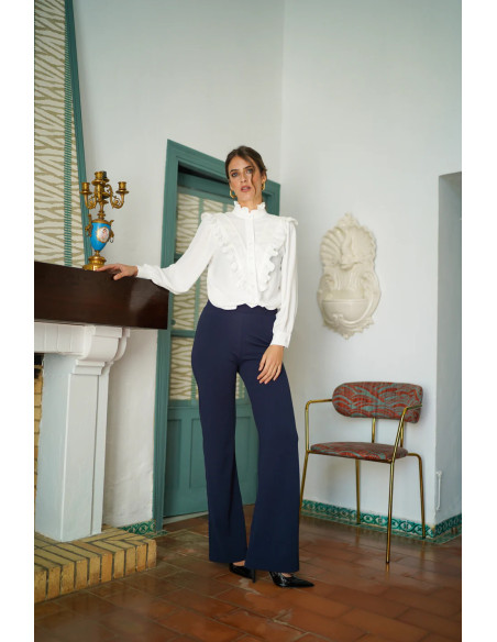 Blusa volante de pico