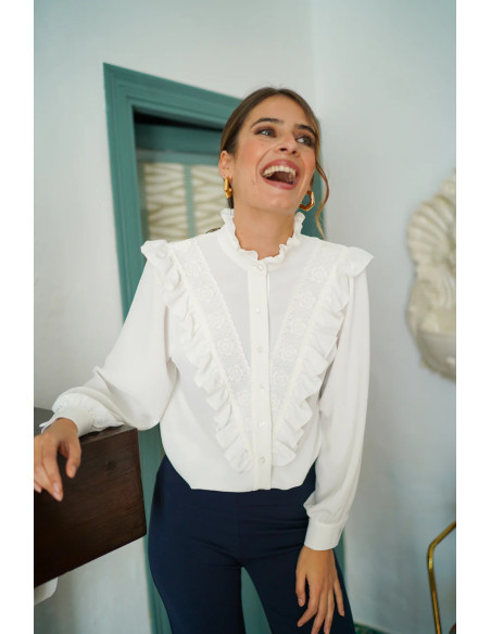Blusa volante de pico