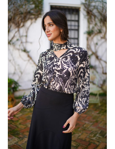 Blusa lazada estampada