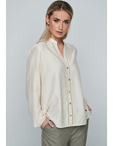 Blusa entredós crudo