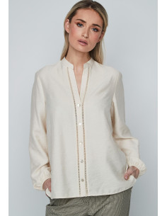 Blusa entredós crudo