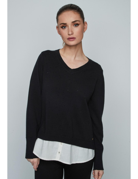 Jersey brillo negro