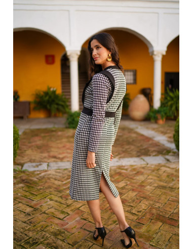 Vestido bicolor estampado