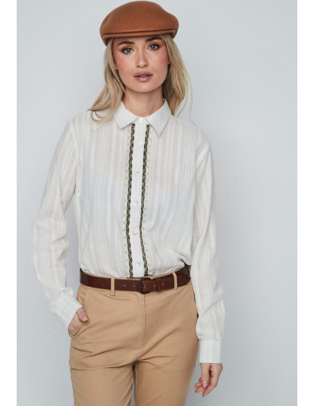 Camisa dobby bordados