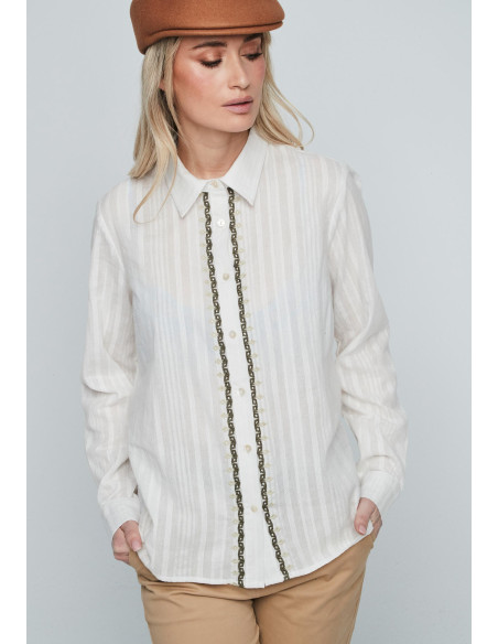 Camisa dobby bordados