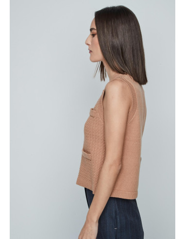 Chaleco bolsillos camel