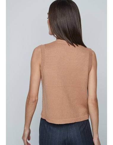 Chaleco bolsillos camel