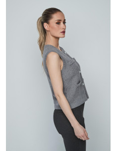 Chaleco bolsillos gris 2