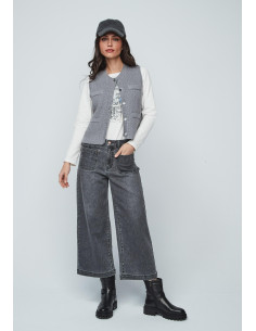 Chaleco bolsillos gris