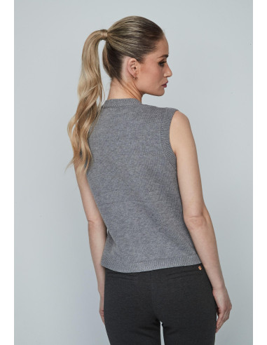 Chaleco bolsillos gris