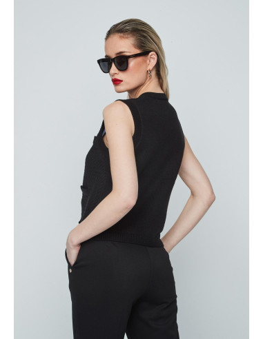 Chaleco bolsillos negro