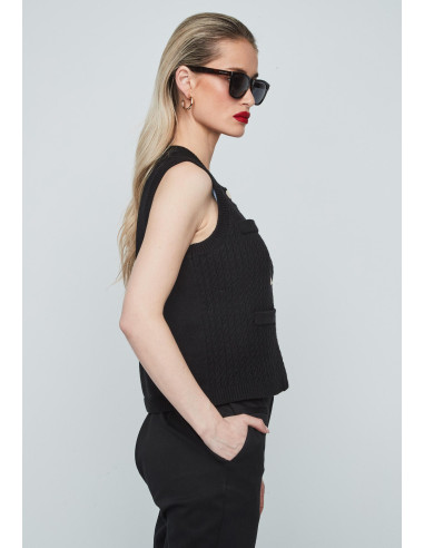 Chaleco bolsillos negro