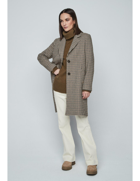 Abrigo corto cuadros
