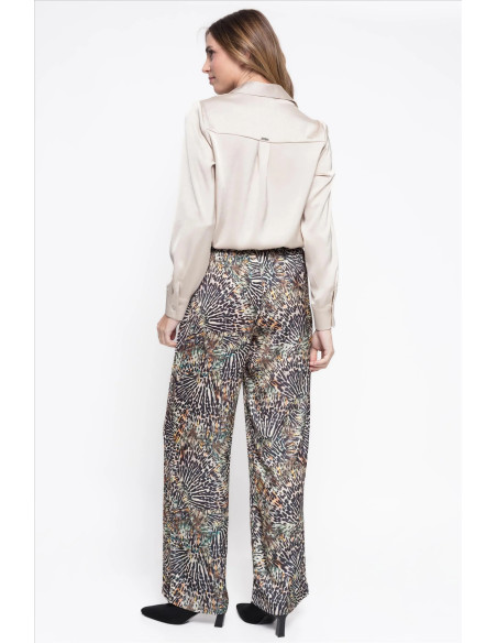 Pantalón satinado animal print
