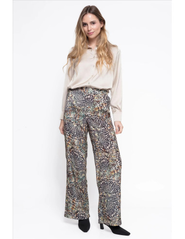 Pantalón satinado animal print