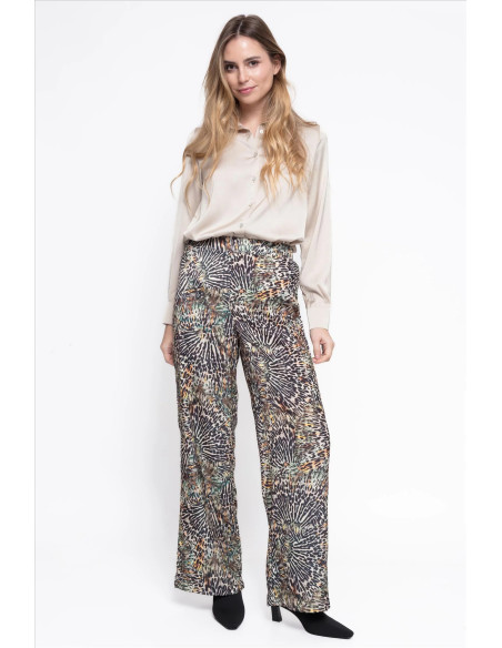 Pantalón satinado animal print