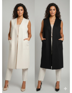 Chaqueta larga beige