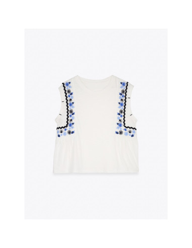 Camiseta flores ondas