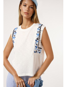 Camiseta flores ondas