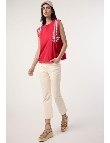 Camiseta flores ondas