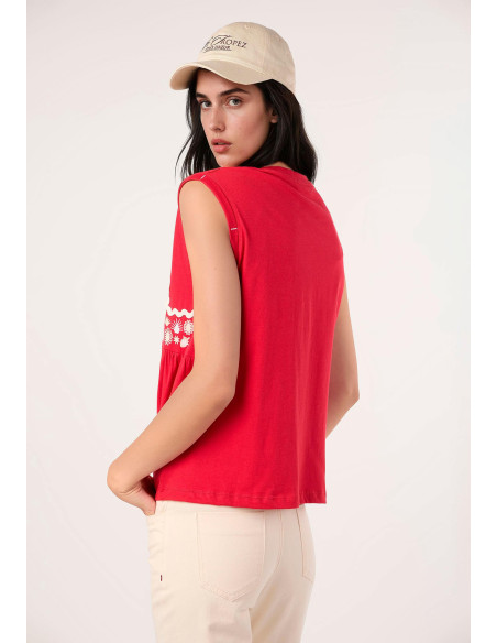 Camiseta flores ondas