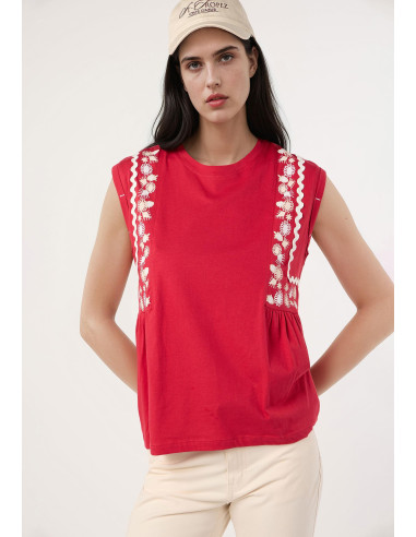 Camiseta flores ondas