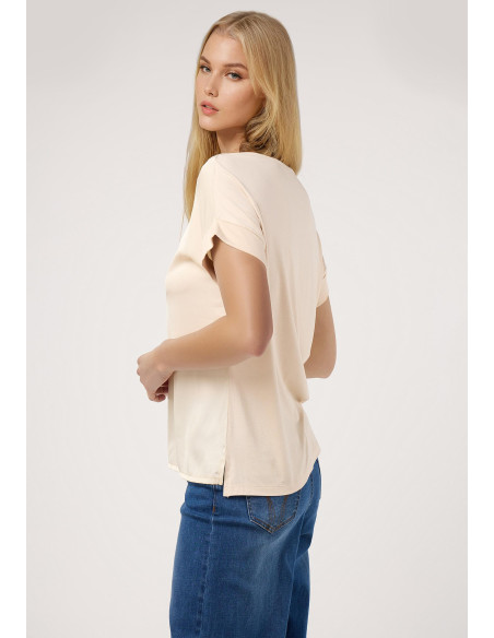 Camiseta lisa 2 tejidos