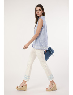 Pantalón crop bordado 2