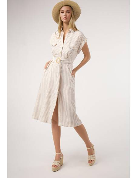 Vestido rayas bicolor