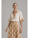 Blusa combi cuadros