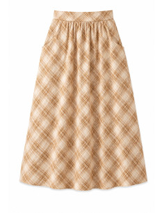 Falda cuadros camel 2