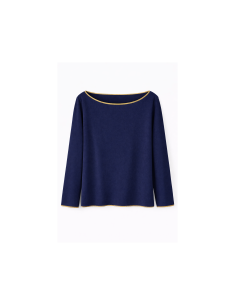 Camiseta cinta oro barco azul