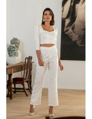 Pantalón sobretalas beige