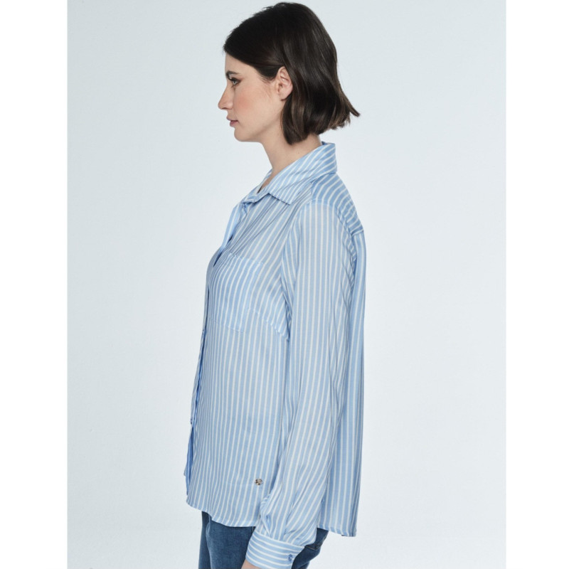 Blusa de rayas azul