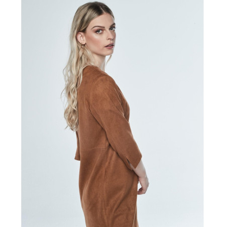 Vestido antelina camel