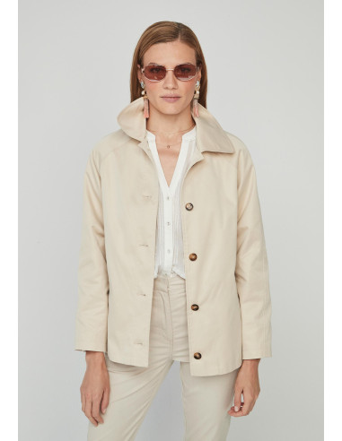Gabardina trench corta